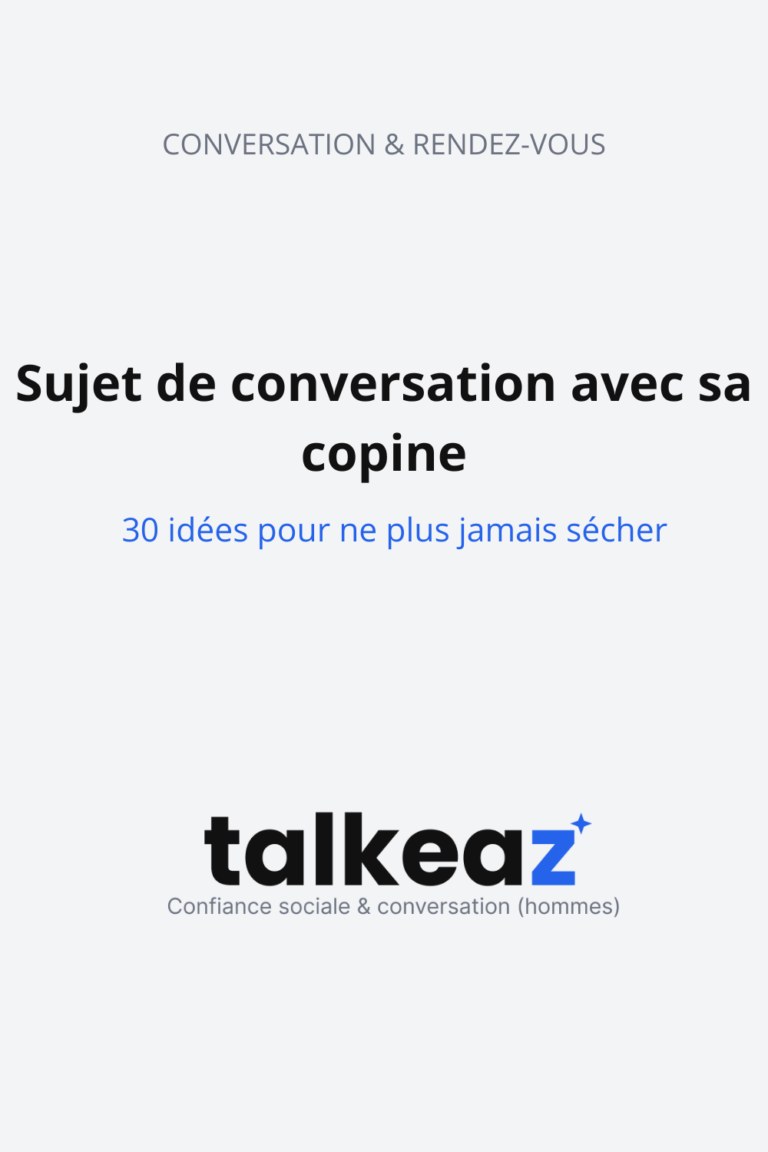 sujet de conversation avec sa copine