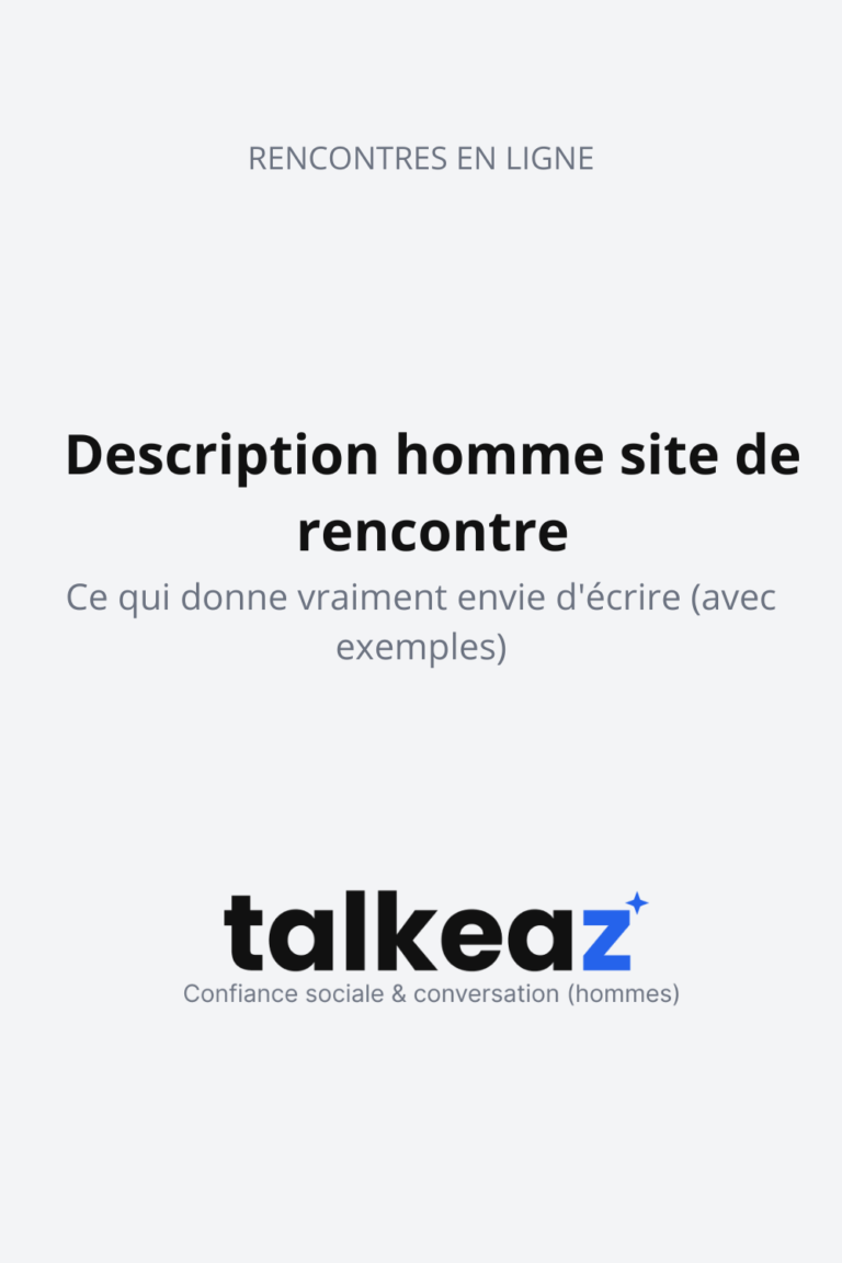 Description homme site de rencontre