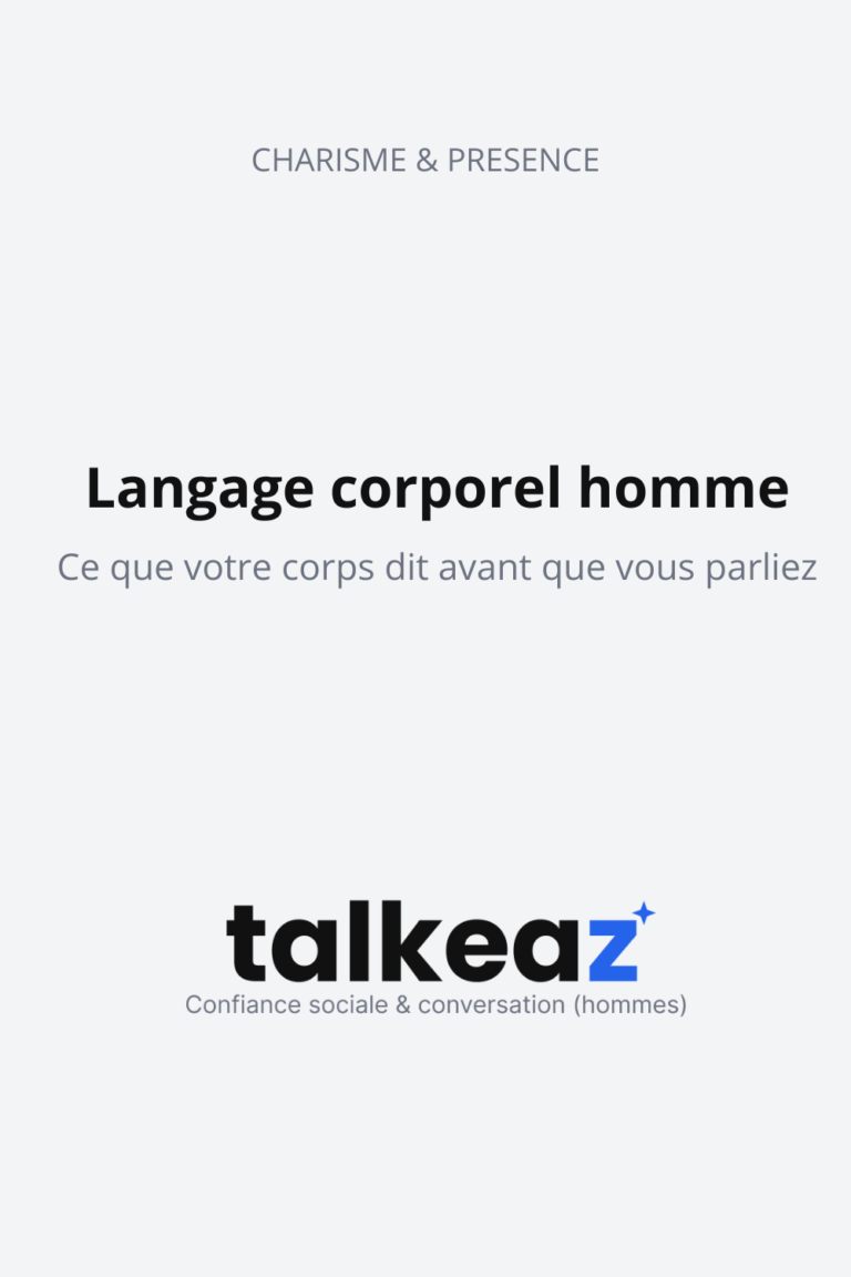 langage corporel homme — posture confiante et regard ancré