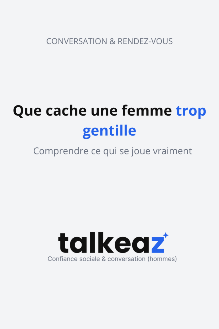 que cache une femme trop gentille — homme qui décode un comportement