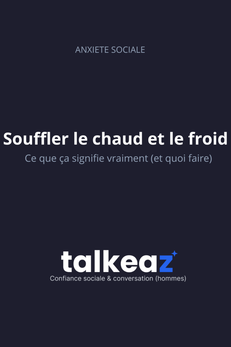 souffler le chaud et le froid en amour — homme qui analyse un comportement oscillant