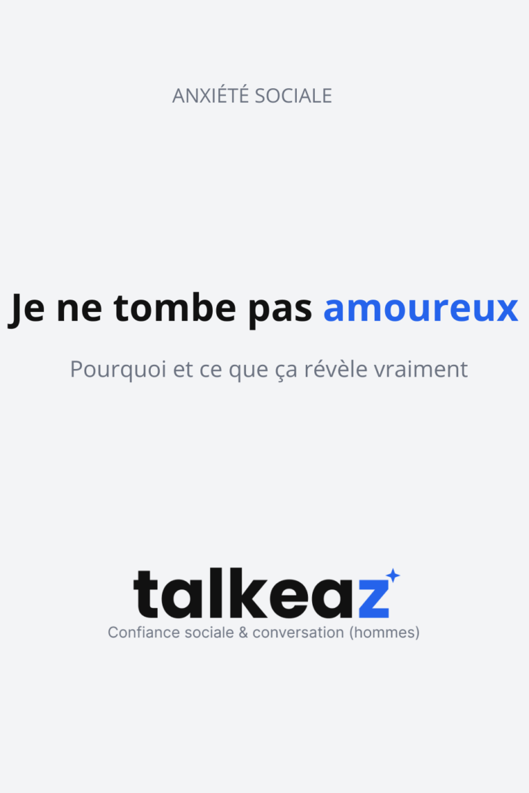 je ne tombe pas amoureux — homme qui comprend ses blocages émotionnels