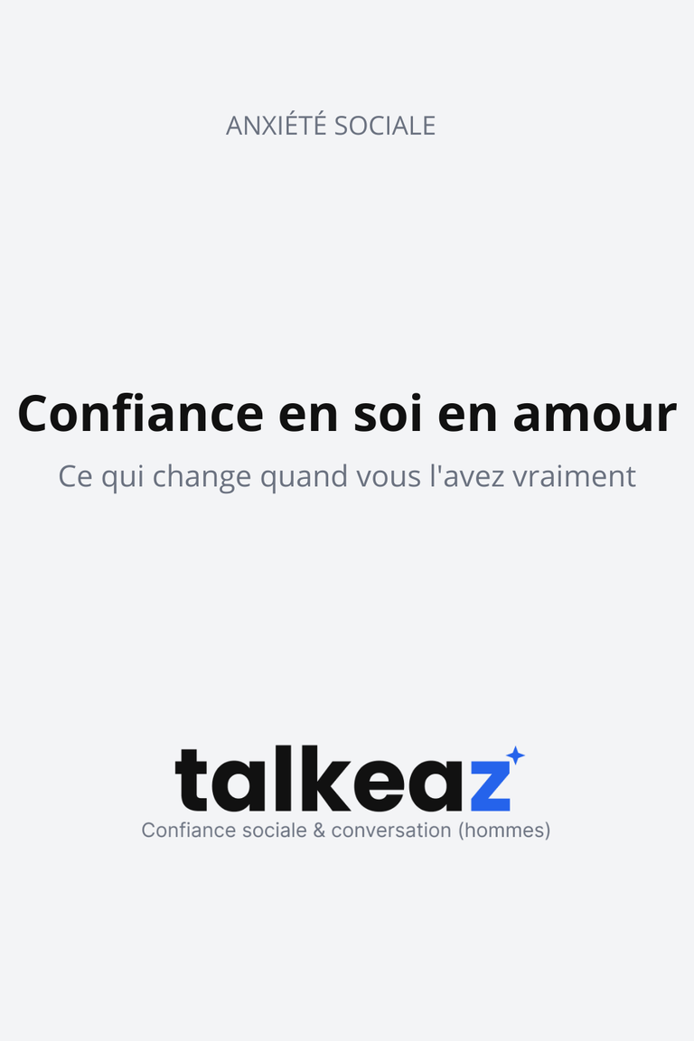 comment avoir confiance en soi en amour — homme calme et posé dans une conversation